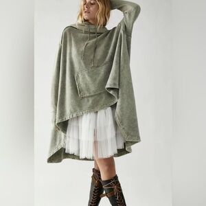 Free People Extreme Washed Hoodie in Army